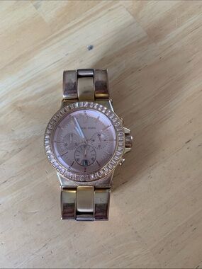 Michael Kors Rose Gold Tone Crystal Bezel Women's Watch
